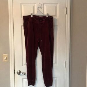 DKNY Sport Drawstring Elasticized Velvet Wide-Leg Trousers